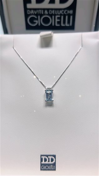 Collana Davite & Delucchi Donna in Oro bianco Acquamarina 0.90 Ct CLNM00297 - CLNM00297